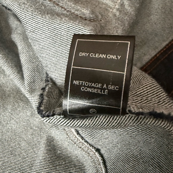 Steve Madden Dark Denim Jacket Plush Lapel Zip Sleeves Size M Timeless Mob Wife - Picture 9 of 14